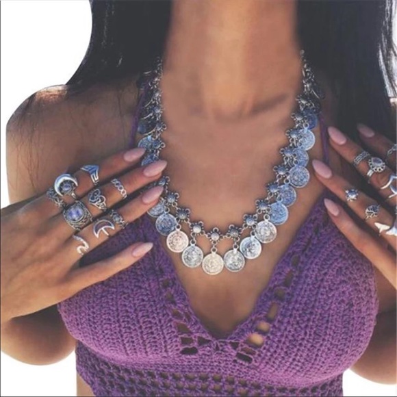 Boho Coin Necklace - Picture 1 of 3